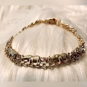 Gold Filled Elephant Bracelet